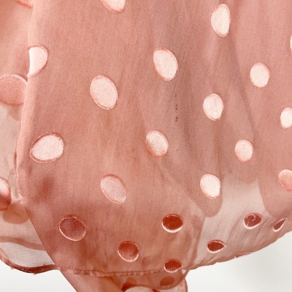 Michelle Mason Polka Dot Plunge Long Sleeve Mini Dress Pink Size 0 Cocktail - Picture 9 of 13